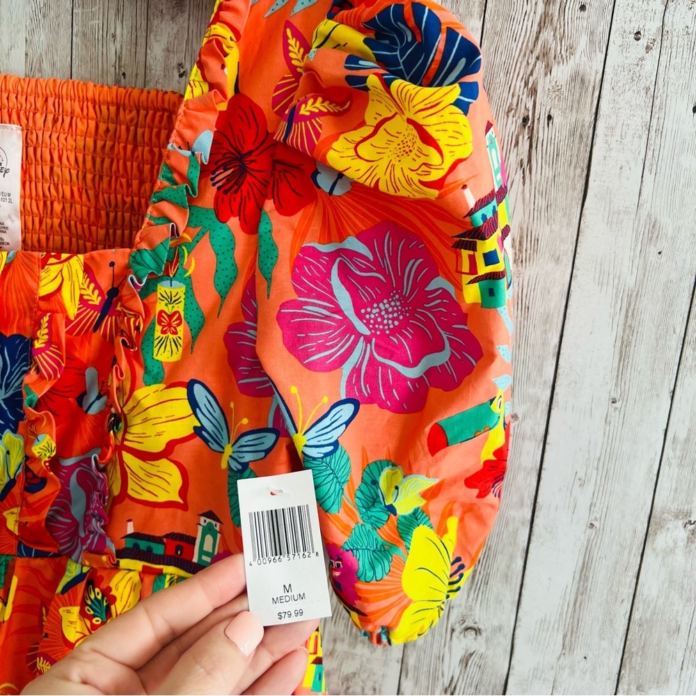 Disney Encanto Tiered Vibrant Floral Mini Dress New Medium - Picture 6 of 6
